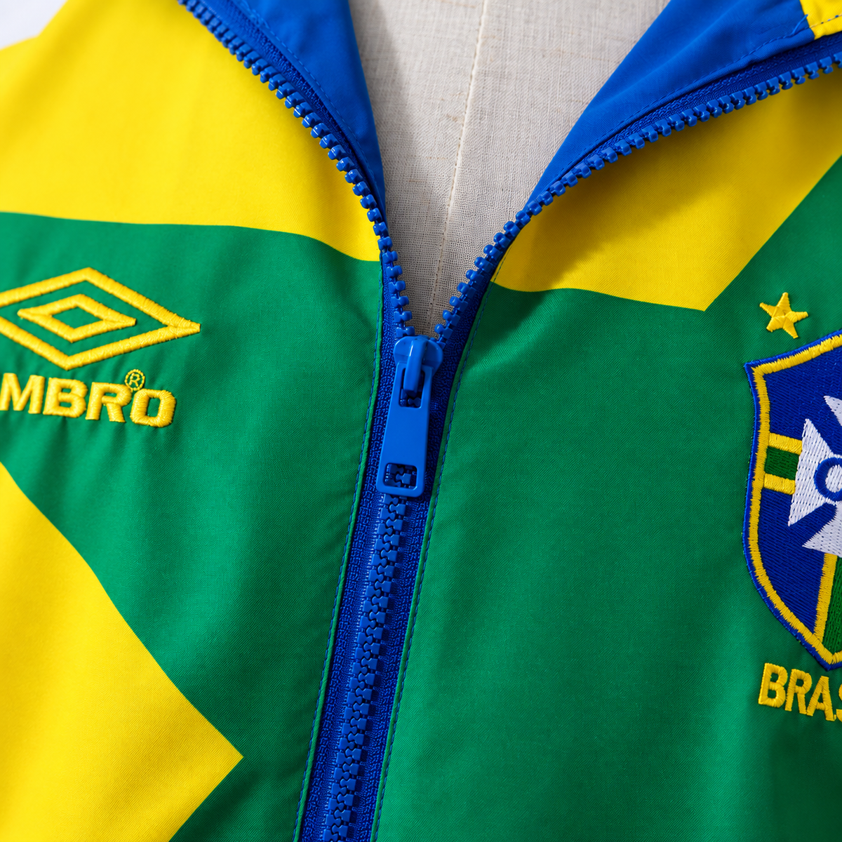 Brazil 1992 - 94 Retro Tracksuit Top close up